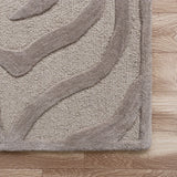 5’ Round Taupe Zebra Pattern Area Rug