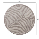 5’ Round Taupe Zebra Pattern Area Rug