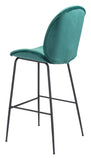 31" Green And Black Steel Low Back Bar Height Bar Chair