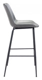 31" Gray And Black Steel Low Back Bar Height Bar Chair