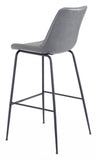 31" Gray And Black Steel Low Back Bar Height Bar Chair