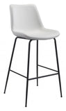 31" White And Black Steel Low Back Bar Height Bar Chair