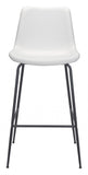 31" White And Black Steel Low Back Bar Height Bar Chair