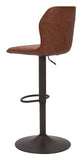 24" Brown And Black Steel Swivel Low Back Counter Height Bar Chair