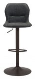 24" Black Steel Swivel Low Back Counter Height Bar Chair