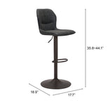 24" Black Steel Swivel Low Back Counter Height Bar Chair