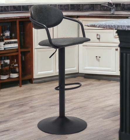 24" Black Steel Swivel Low Back Counter Height Bar Chair