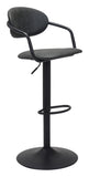 24" Black Steel Swivel Low Back Counter Height Bar Chair