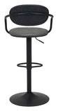 24" Black Steel Swivel Low Back Counter Height Bar Chair