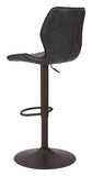 24" Gray And Black Steel Swivel Low Back Counter Height Bar Chair