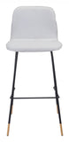 30" Light Gray And Black Steel Low Back Bar Height Bar Chair