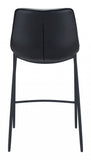 Set of Two 30" Black Steel Low Back Bar Height Bar Chairs