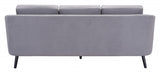 79" Gray And Black Polyester Sofa