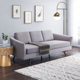 79" Gray And Black Polyester Sofa