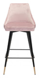 26" Pink And Black Steel Low Back Counter Height Bar Chair