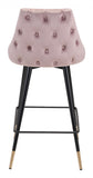 26" Pink And Black Steel Low Back Counter Height Bar Chair