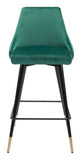 26" Green And Black Steel Low Back Counter Height Bar Chair