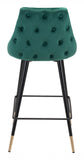 26" Green And Black Steel Low Back Counter Height Bar Chair