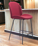 26" Red And Black Steel Low Back Counter Height Bar Chair