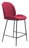 26" Red And Black Steel Low Back Counter Height Bar Chair