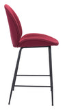 26" Red And Black Steel Low Back Counter Height Bar Chair