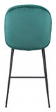 26" Green And Black Steel Low Back Counter Height Bar Chair