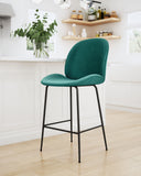 26" Green And Black Steel Low Back Counter Height Bar Chair