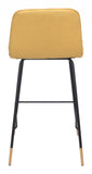 27" Yellow And Black Steel Low Back Counter Height Bar Chair