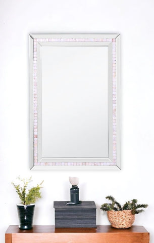 36" Silver Glass Framed Accent Mirror