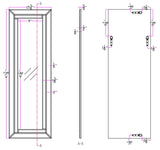 48" Clear Glass Framed Full Length Hanging Mirror