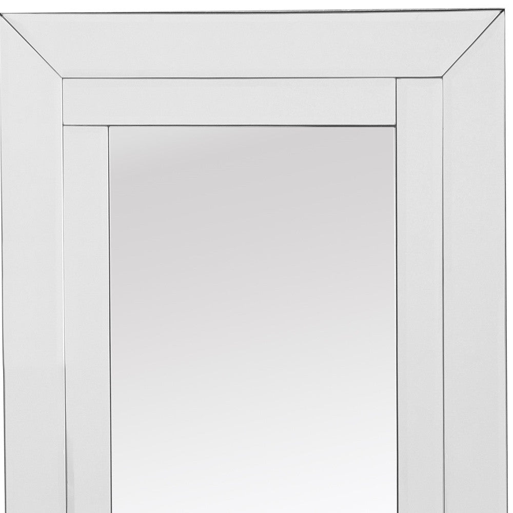 48" Clear Glass Framed Full Length Hanging Mirror