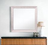 24" Gray Square Glass Framed Accent Mirror