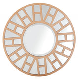 32" Gold Round Metal Framed Accent Mirror