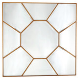 35" Gold Square Metal Framed Accent Mirror