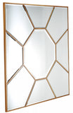 35" Gold Square Metal Framed Accent Mirror