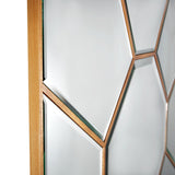 35" Gold Square Metal Framed Accent Mirror