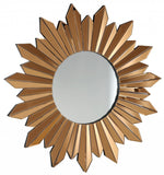 39" Gold Sunburst Glass Framed Accent Mirror