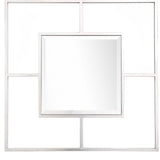 32" Silver Square Metal Framed Accent Mirror