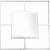 32" Silver Square Metal Framed Accent Mirror