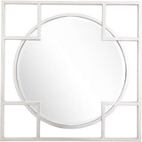 33" Silver Square Metal Framed Accent Mirror