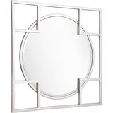 33" Silver Square Metal Framed Accent Mirror