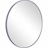 32" Black Round Metal Framed Accent Mirror