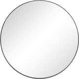 32" Black Round Metal Framed Accent Mirror