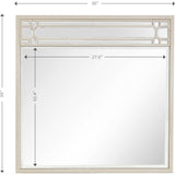 36" Champagne Square Metal Framed Accent Mirror