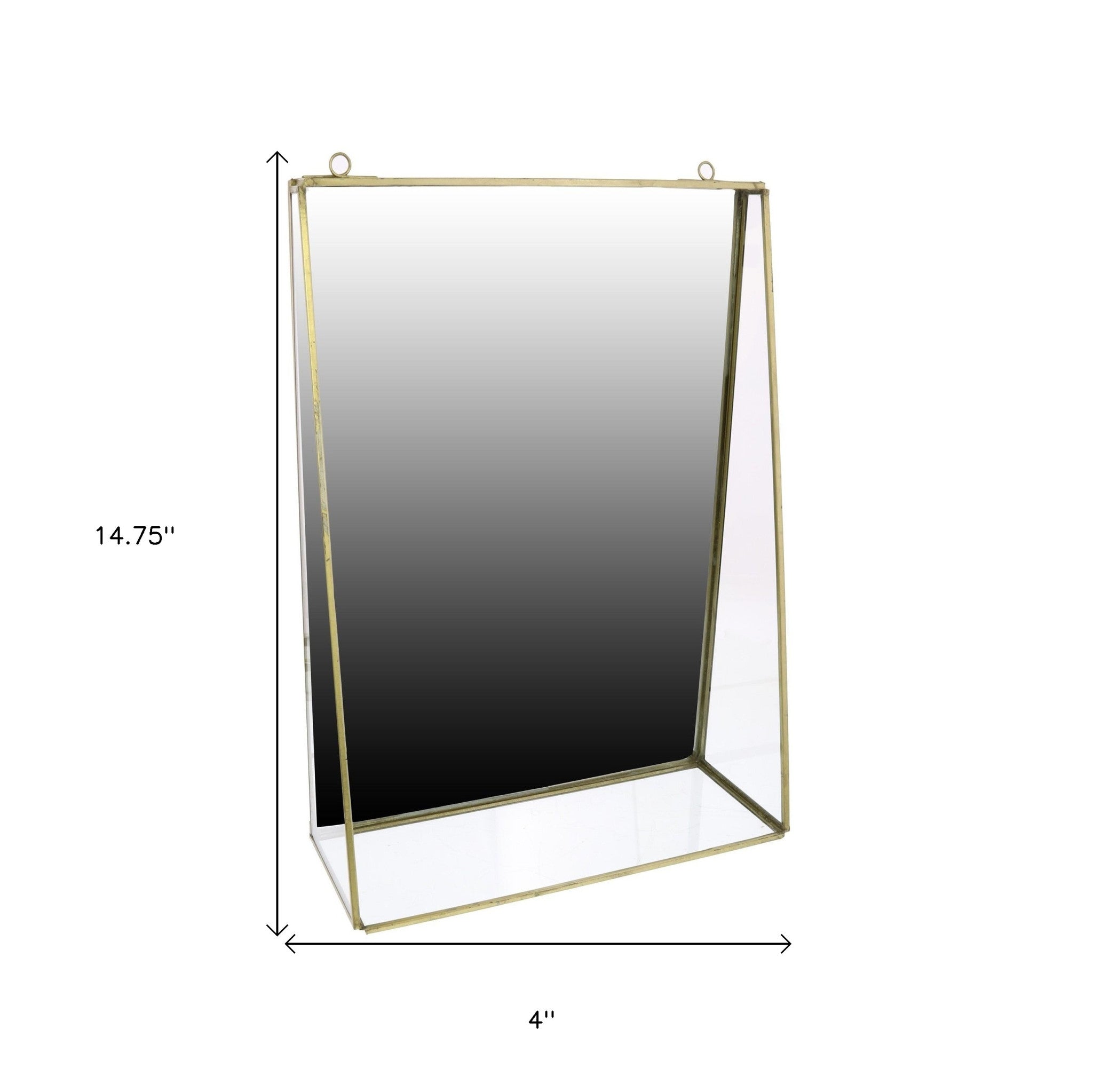 Jumbo Gold Metal Vanity Mirror with Shelf