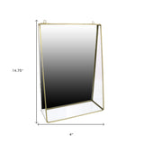 Jumbo Gold Metal Vanity Mirror with Shelf