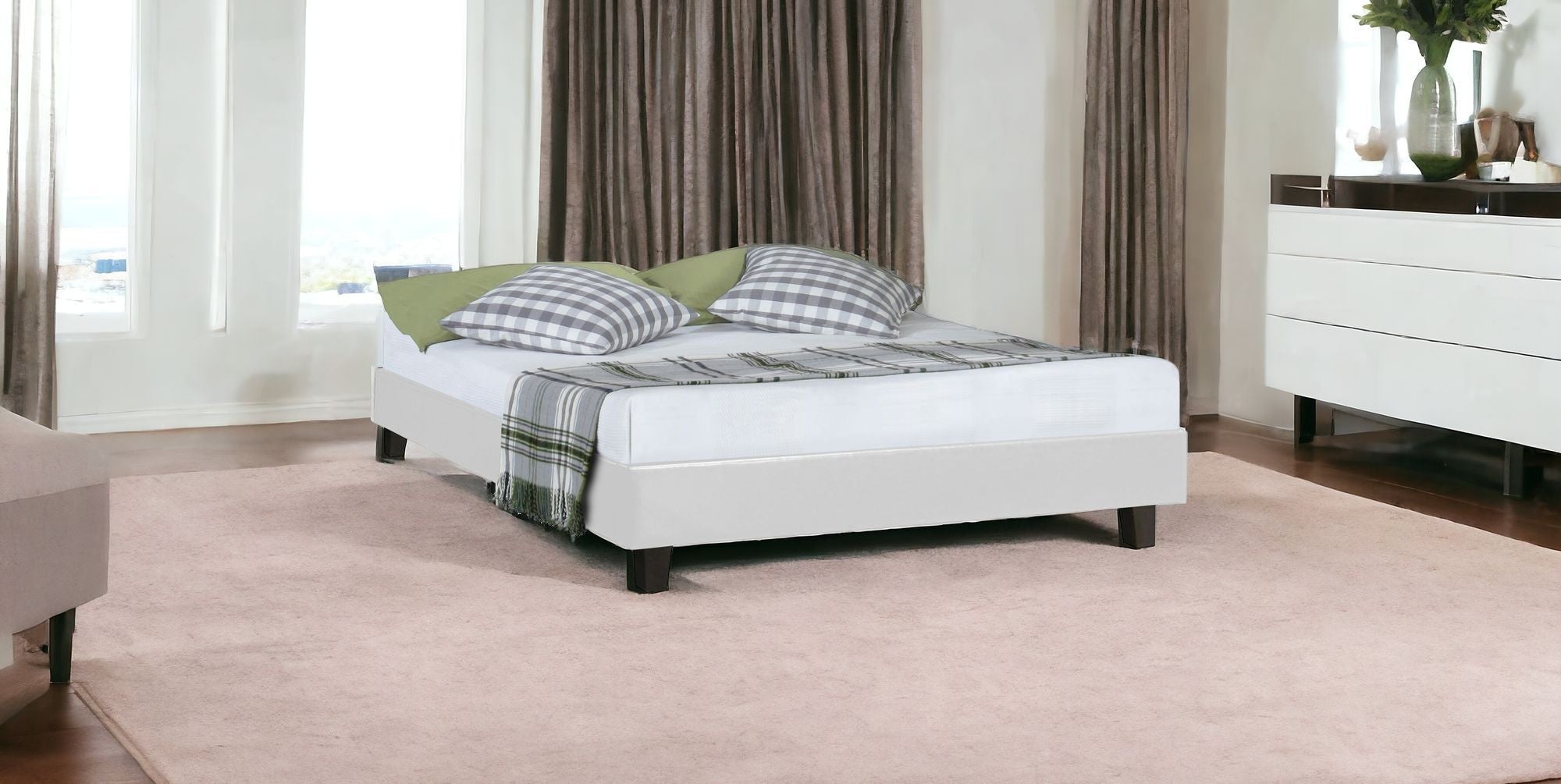 White Platform King Bed