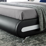 Black Platform King Bed with Two Nightstands