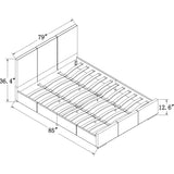 Black Upholstered Queen Platform Bed