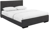 Black Upholstered Queen Platform Bed